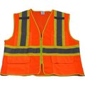 Petra Roc Inc Petra Roc Two Tone DOT Safety Vest, ANSI Class 2, Polyester Mesh, Orange/Lime, L/XL OVM2-CB1-L/XL
